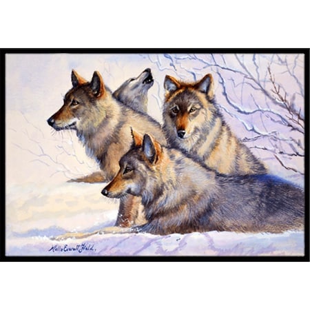 Jensendistributionservices Wolves by Mollie Field Indoor or Outdoor Mat, 18 x 27 MI2557526